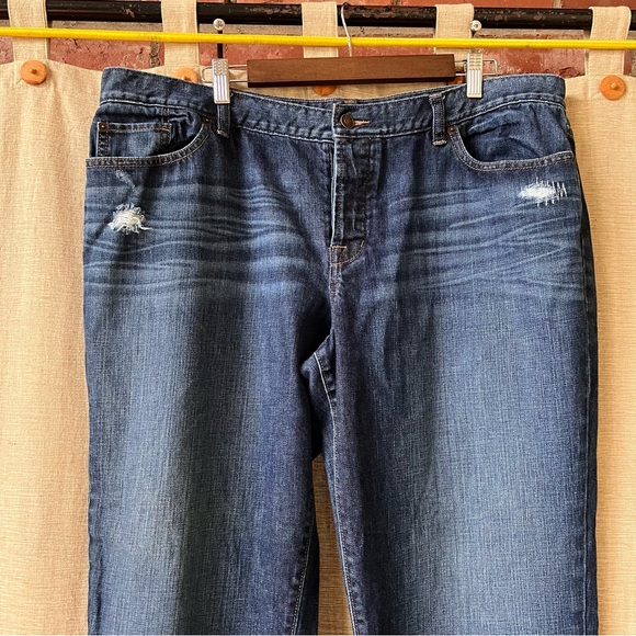 Loft Ann Taylor boyfriend button fly jeans lightly distressed Super nice! 34/18 - Picture 7 of 7